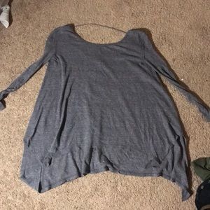 free people blue long sleeve shirt